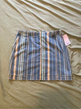Mossimo Supply Co. Striped Mini Skirt in Blue and Pink